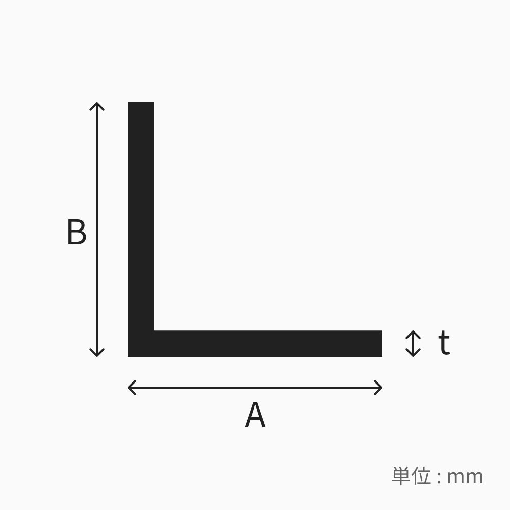 アルミ等辺アングル5.0×75×75