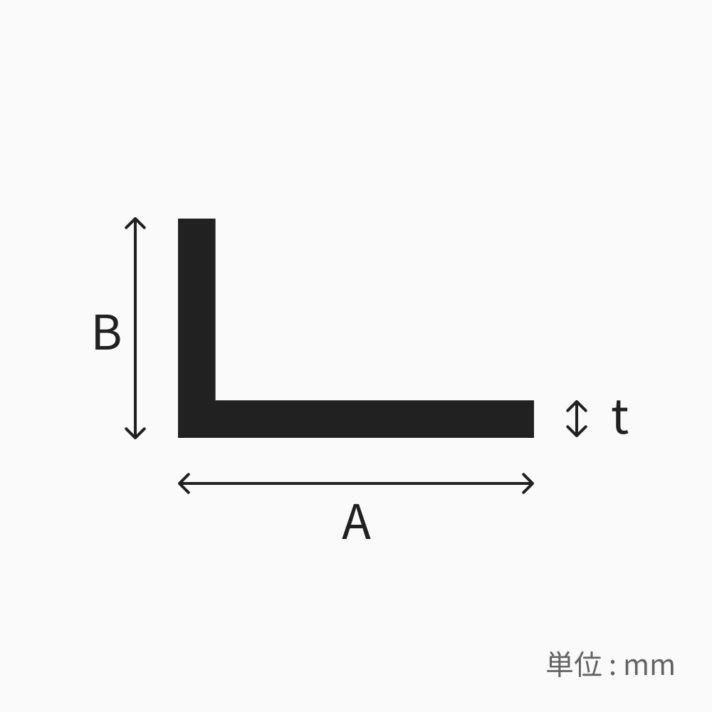 アルミ不等辺アングル1.5×30×9