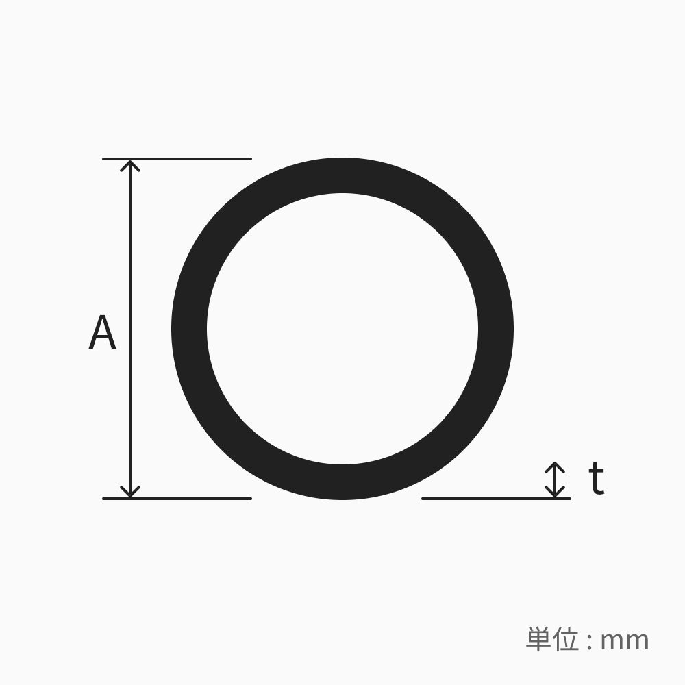 アルミ丸パイプ1.0×25